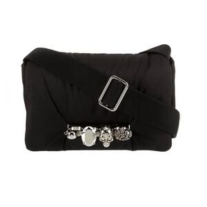 Alexander McQueen Knuckle Bum Bag Nylon Black Leather Trim EUC